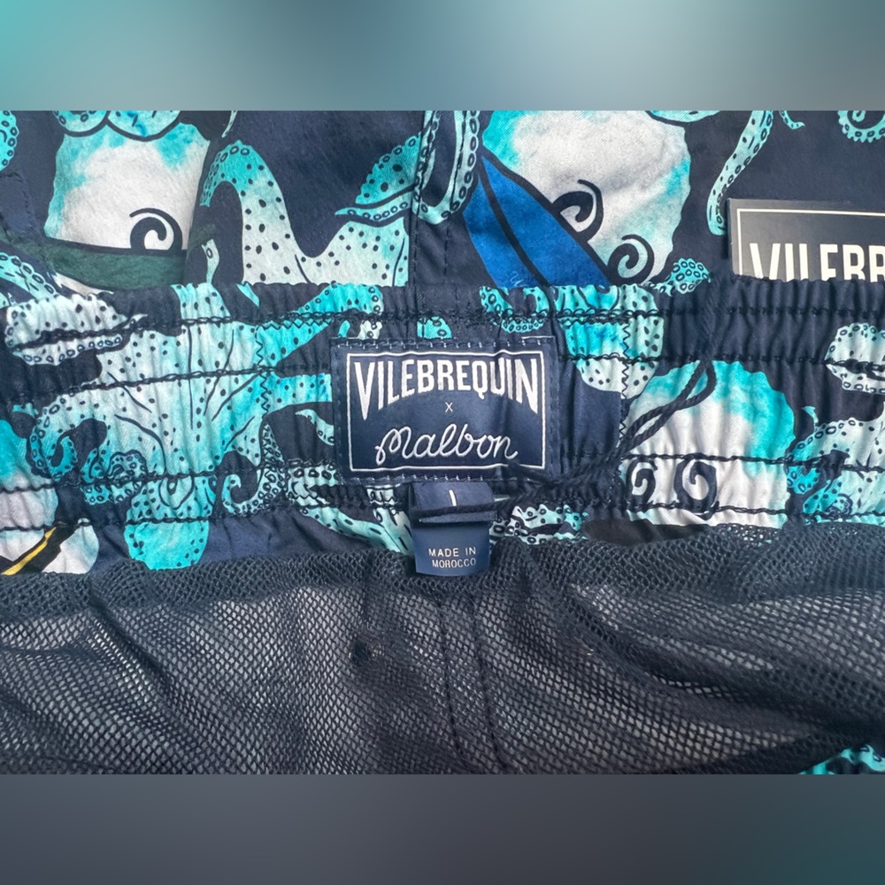 -BLOWOUT $75 firm -  NWT - Vilebrequin x Malbon Moorise Bleu Marine Swim trunks - Picture 2 of 7
